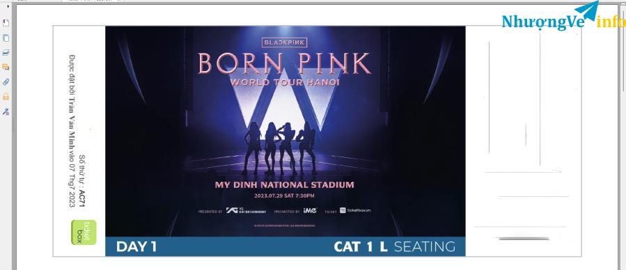Ảnh Vé concert BORNPINK CAT 1 L Seating ghế AC71