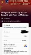 Ảnh Cặp vé loại 200K World cup 2022 Việt Nam vs Malaysia 10/10