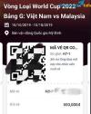 Ảnh 1 Cặp Vé QR Code (500K) Việt Nam Malaysia