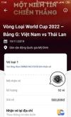 Ảnh Bán cặp vé hạng A trận VietNam- Thailand vòng loại Worldcup 2022 ngày 19/11