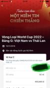 Ảnh 1 cặp vé loại 2-Khán đài A-B vòng loại World Cup Trận Việt Nam - Thái Lan