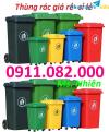 Ảnh Thùng rác 120 lít 240 lít nhựa hdpe màu xanh giá rẻ tại quận tân phú- thùng rác bánh xe - lh 0911082000