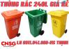 Ảnh Thùng rác nhựa nắp kín, thùng rác 120 lít, thùng rác 240 lít lh 0911041000