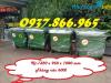 Ảnh Thùng rác đạp chân chia 2 ngăn, thùng rác đan năng, thùng gom rác thải 660l khu trung cư