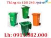 Ảnh Thùng rác nhựa giá tốt- lh 0911082000- thùng rác 120l 240 nắp kín màu xanh