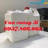 Ảnh Can vuông 5l, can dẹt 5l, can nhựa có sẵn tại hà nội, can công nghiệp, can đựng hóa chất