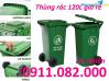 Ảnh Bán thùng rác 120L giá rẻ- thùng rác 120L màu xanh nắp kín- lh 0911082000