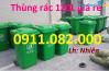 Ảnh Bán thùng rác 120L giá rẻ- thùng rác 120L màu xanh nắp kín- lh 0911082000