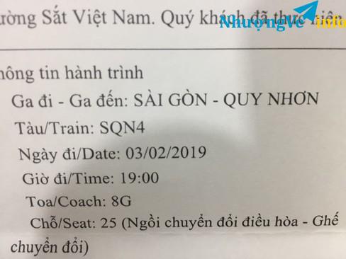 Ảnh Cần nhượng lại 1 vé tàu Tết về SG-Quy Nhơn ngày 03/02