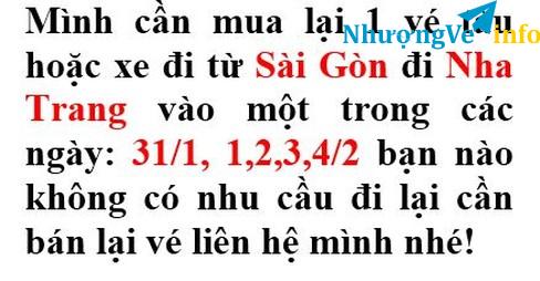 Ảnh Cần tìm vé tàu hoặc xe từ Sài Gòn  đi Nha Trang