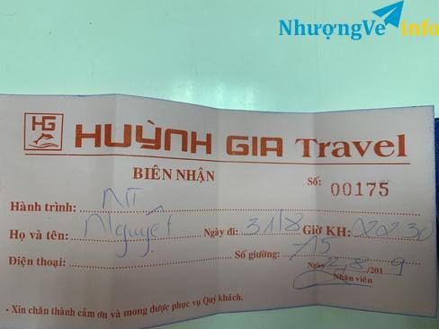 Ảnh Nhượng lại vé xe Sài Gòn - Nha Trang ngày 31/08/2019