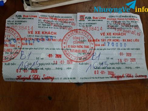 Ảnh Vé xe Phương Trang từ Sài Gòn về Bạc Liêu