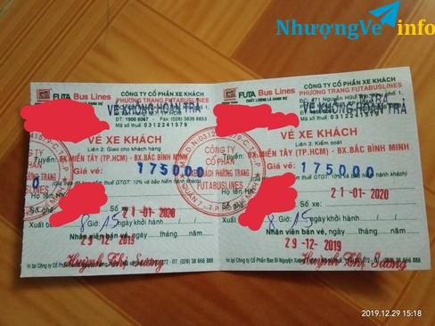 Ảnh Cần nhượng lại hoặc đổi vé xe Phương Trang từ Bến Xe Miền Tây về Vĩnh Long (8h ngày 21/1/2020).