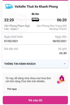 Ảnh Nhượng 2 vé xe Sài Gòn- Nha Trang