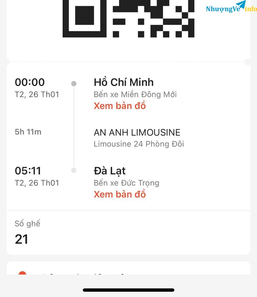 Ảnh pass lại vé xe từ TPHCM đi ĐÀ Láº T