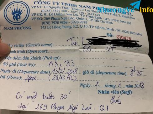 Ảnh Nhượng vé xe Sài gòn- Nha Trang 28 Tết