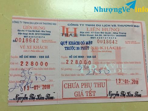 Ảnh NHƯỢNG VÉ XE TP.HCM - NHA TRANG NGÀY 28 AL (13/2/2017)