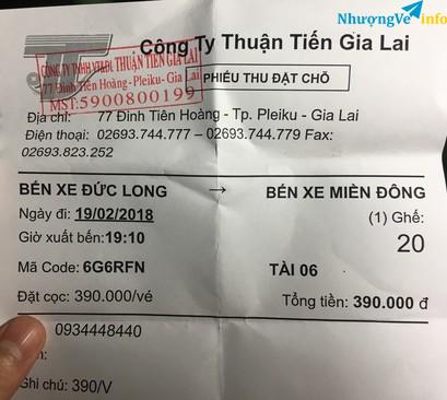 Ảnh Vé xe tết Gia Lai - Sài Gòn