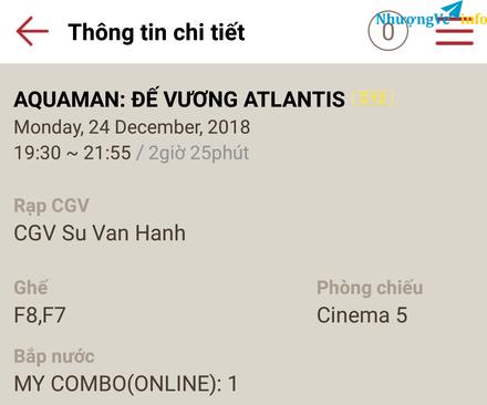 Ảnh 200k-2 vé CGV phim aquaman+ combo bắp nước