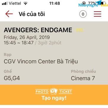 Ảnh Bán vé xem phim EndGame-CGV Bà Triệu