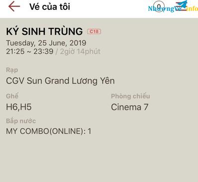 Ảnh Pass lại 2 vé xem phim Ký sinh trùng _ CGV tại Sun Grand Lương Yên