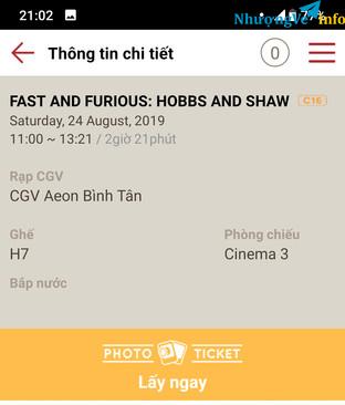 Ảnh Pass 2 vé vip fast and furious: hobbs and shaw trưa thứ 7