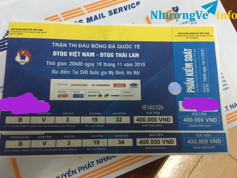 Ảnh Vé Bóng đá Việt Nam-Thái Lan 400k