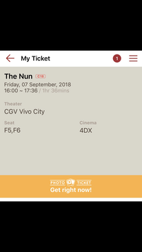 Ảnh 2 vé 4DX The Nun 7/9 (ngày công chiếu )