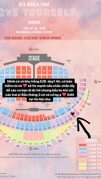 Ảnh Nhượng vé concert BTS in Thailand