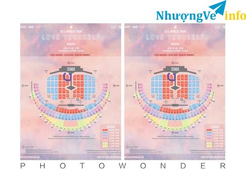 Ảnh NHƯỢNG 2 VÉ CONCERT BTS - THAILAND ( 2 ghế giữa khán đài, nhìn rõ idol - ghế Red Zone - A5 )