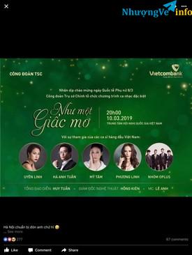 Ảnh Vé show Như một giấc mơ của Vietcombank ngày 10/3