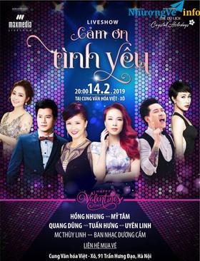 Ảnh Liveshow Mỹ Tâm - Hồng Nhung - Quang Dũng - Tuấn Hưng ngày 14.02.2019