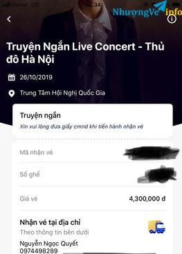 Ảnh vé concert Hà Anh Tuấn - Hà Nội ngày 26/10