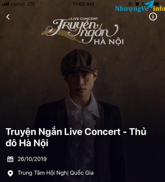 Ảnh Bán 1 cặp vé Liveshow Truyện ngắn Hà Anh Tuấn Hà Nôi 26/10 - Hạng vé Truyện ngắn