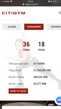 Ảnh THẺ CITIGYM TẬP MỌI CHI NHÁNH