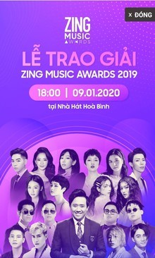 Ảnh Vé mời  Vip Zing Music Award 2019 ngày 9/1/2020.Liên hệ 0932762765