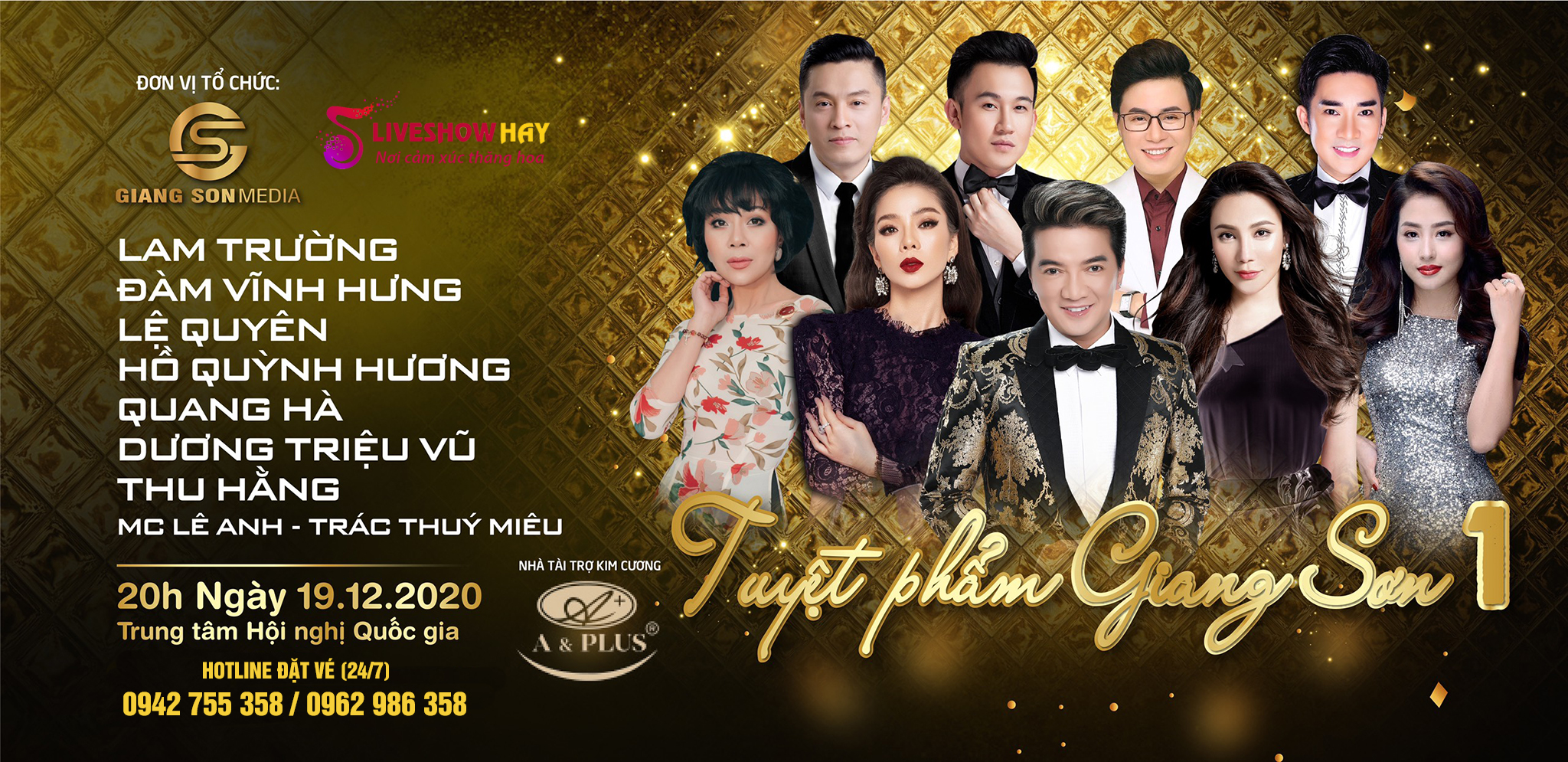 Ảnh BÁN VÉ LIVESHOW TUYỆT PHẨM GIANG SÆ N â ĐÀM VĨNH HƯNG, LỆ QUYÊN 19/12/2020