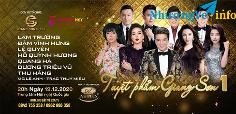 Ảnh BÁN VÉ LIVESHOW ĐÊM NHẠC TUYỆT ĐỈNH GIANG SƠN -TUẤN HƯNG, LỆ QUYÊN -Gọi:  0962 986 358