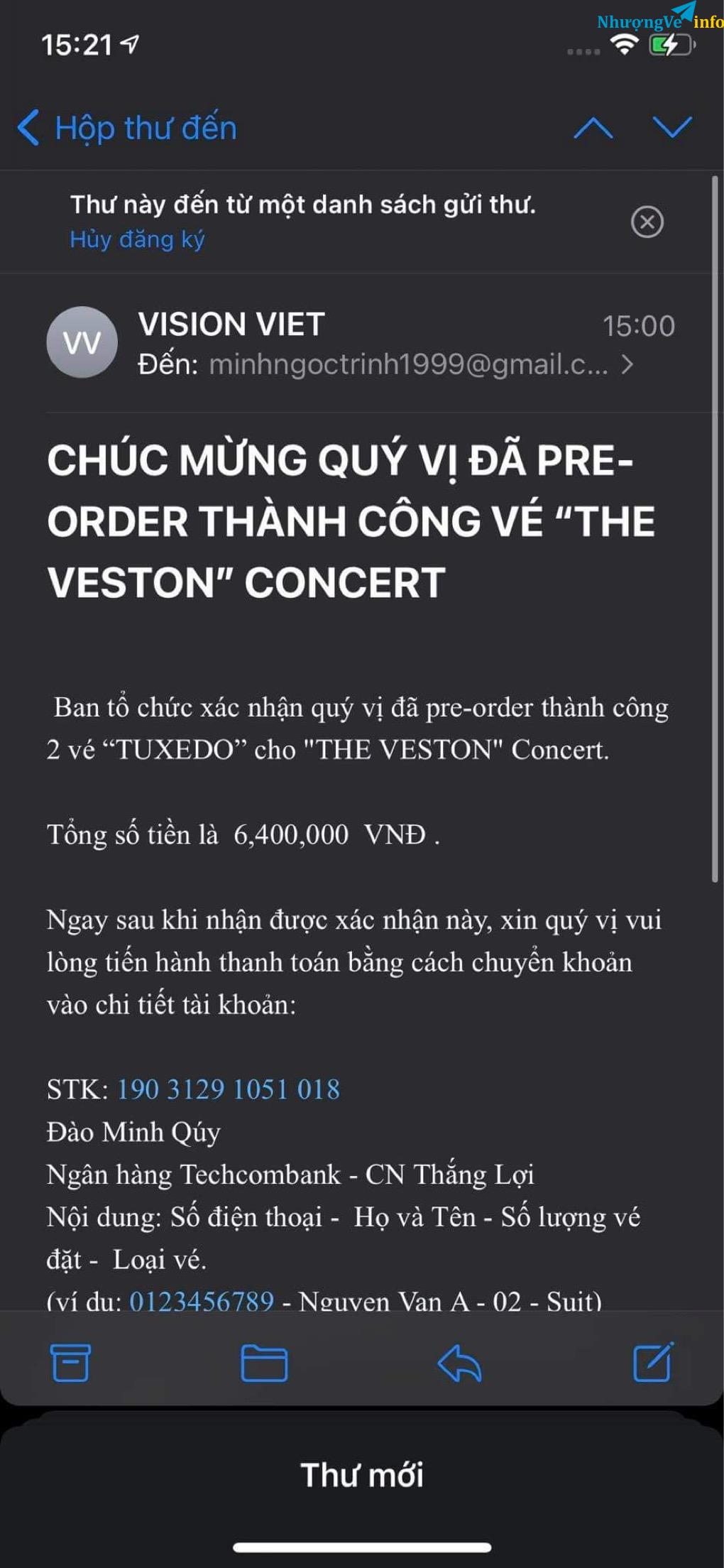 Ảnh 2 vé tuxedo Hà Anh Tuấn concert