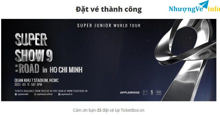 Ảnh VÉ KHU A, C1 SUPER JUNIOR WORLD TOUR SS9 ROAD IN HO CHI MINH