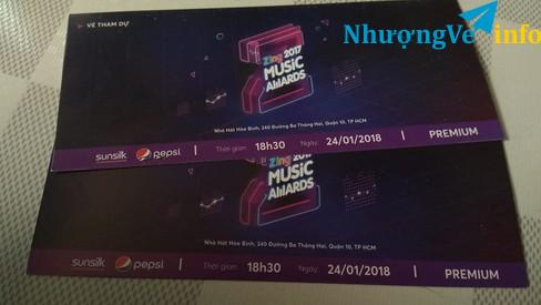 Ảnh Vé Premium ZING MUSIC AWARDS 2017 ngày 24/1/2018 tại nhà hát Hòa Bình