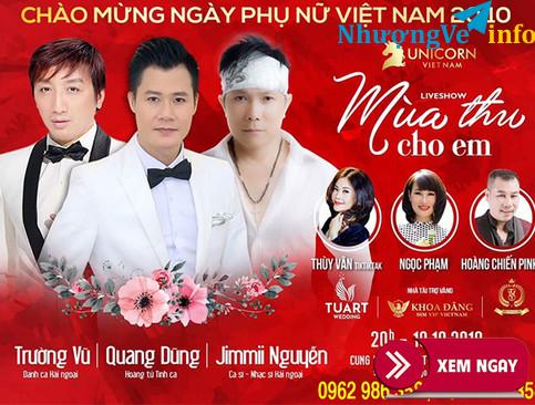 Ảnh BÁN VÉ LIVESHOW QUANG DŨNG, TRƯỜNG VŨ, JIMMII NGUYỄN – TP HẢI PHÒNG