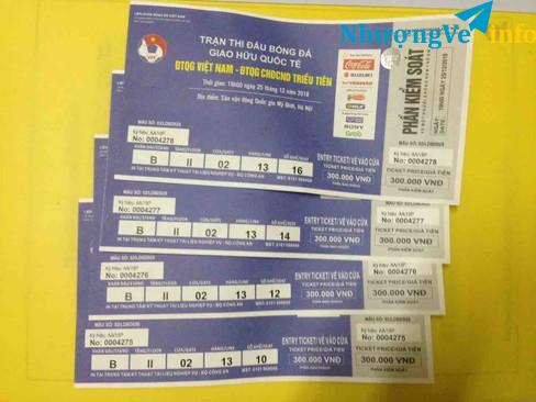 Ảnh Nhượng lại cặp vé đẹp mệnh giá 300k khán đài b tầng 2 trận giao hữu Việt nam - Triều Tiên