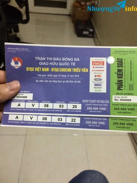 Ảnh Nhượng lại vé bóng đá Việt Nam - Triều Tiên khán đài A, 400k/cặp