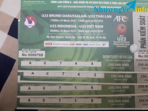 Ảnh Vé xem trận U23 VN - U23 Indo 24.3. Khán đài A cửa 7 tầng 2 giá gốc 250k