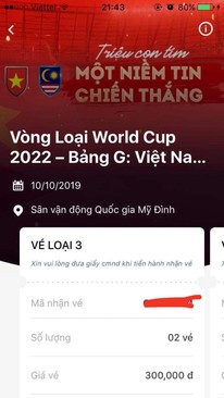 Ảnh Bán cặp vé loại 3(300) giá 3tr