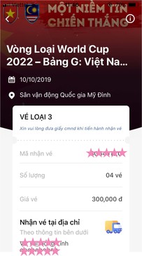 Ảnh 02 cặp vé hạng 3 trận VN-ML (vòng loại Worldcup2022)