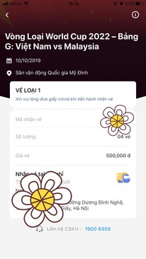 Ảnh Bán vé bóng đá Việt Nam - Malaysia ngày 10/10/2019 loại mệnh giá 500k
