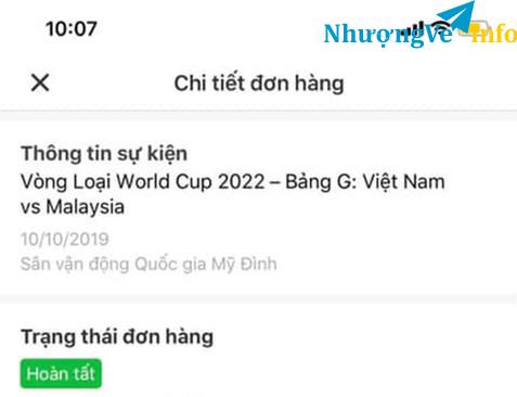 Ảnh Bán 2 cặp vé khán đài C trận VN-Malay (loại 300k). giá 900k/cặp