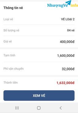 Ảnh Bán 4 vé trận VN- Malay vé loại 2(400k) tổng 5tr